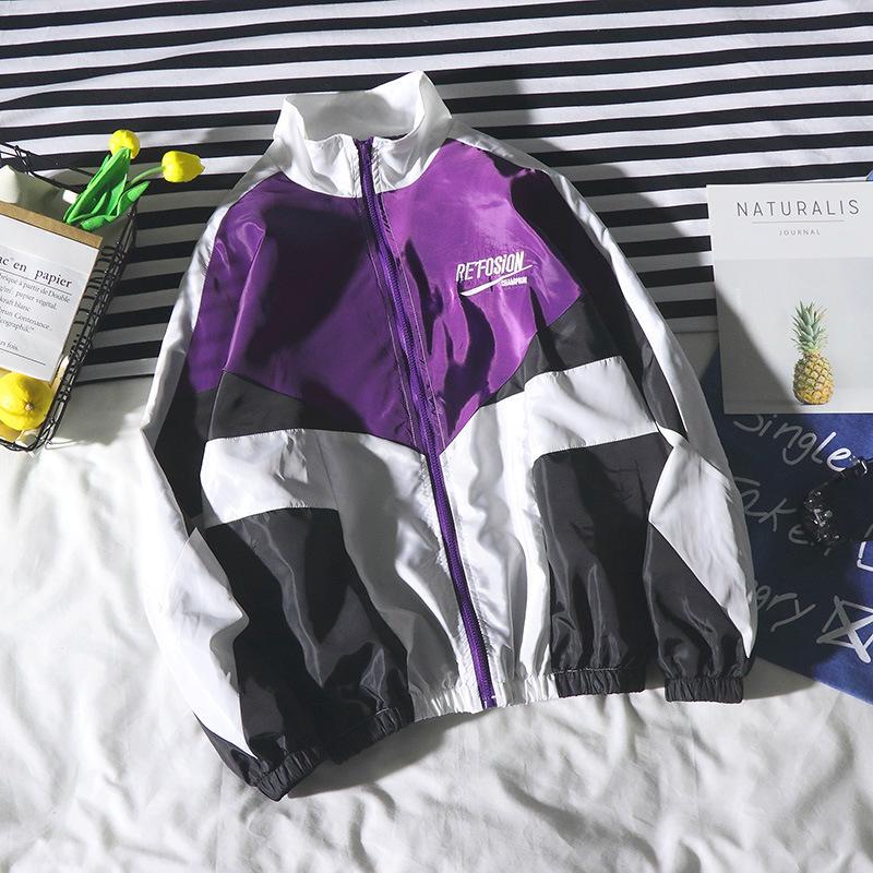 

Мужская куртка в стиле хип-хоп в Гонконге 2024 года — корейская версия XXL фиолетовый