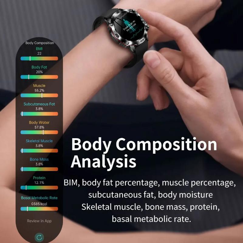 2025 New Smart Watch For Men Health Blood PressureBlood Oxygen Uric Acid Fitness Tracker Watches Bluetooth Call ECG Smartwatch