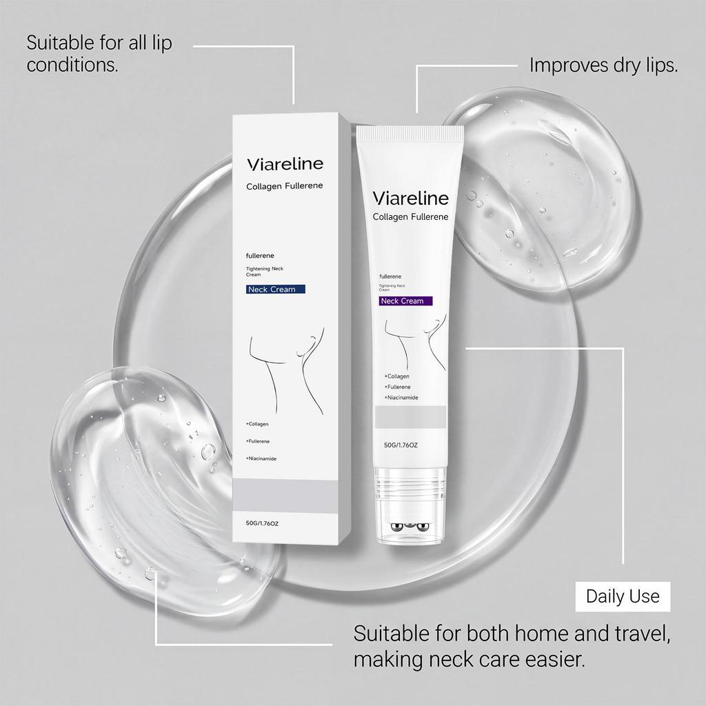 VIARELINE Collagen Neck Cream - Hydrates & Smooths for Soft Skin