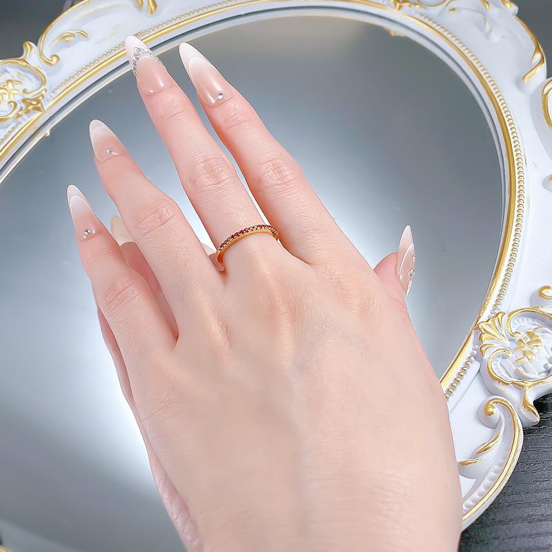 Luoxi Temple S925 Silver Half Circle Diamond Stackable Ring Set