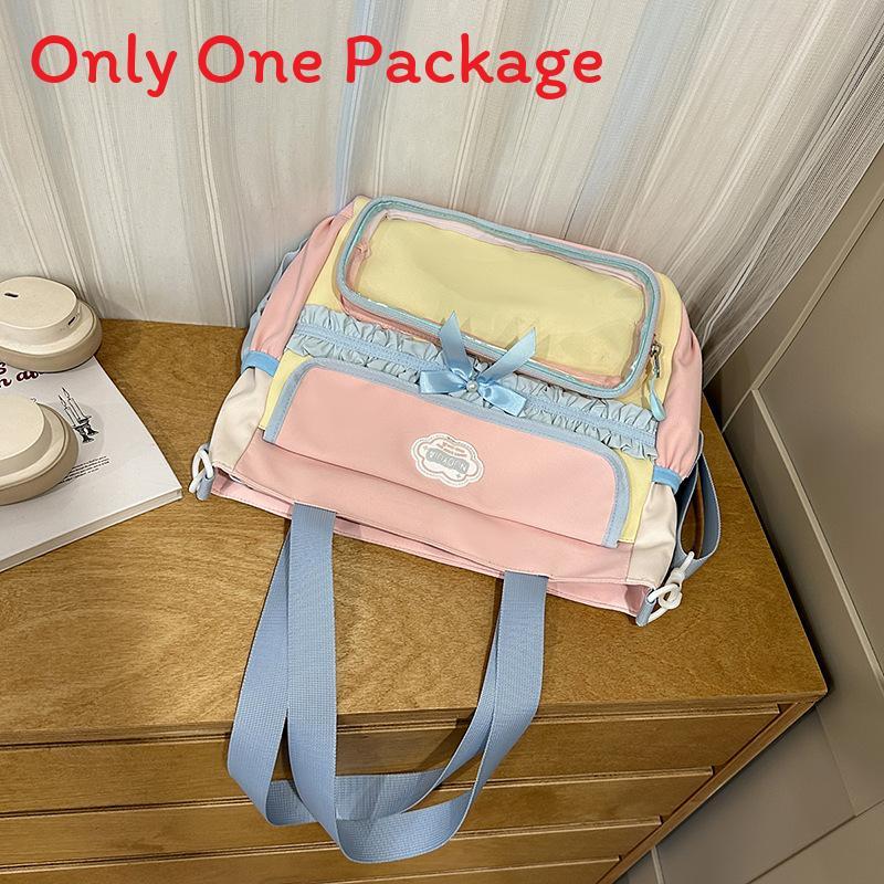 

Cute Large Capacity Backpack For School Girls With Nylon Material Pink B