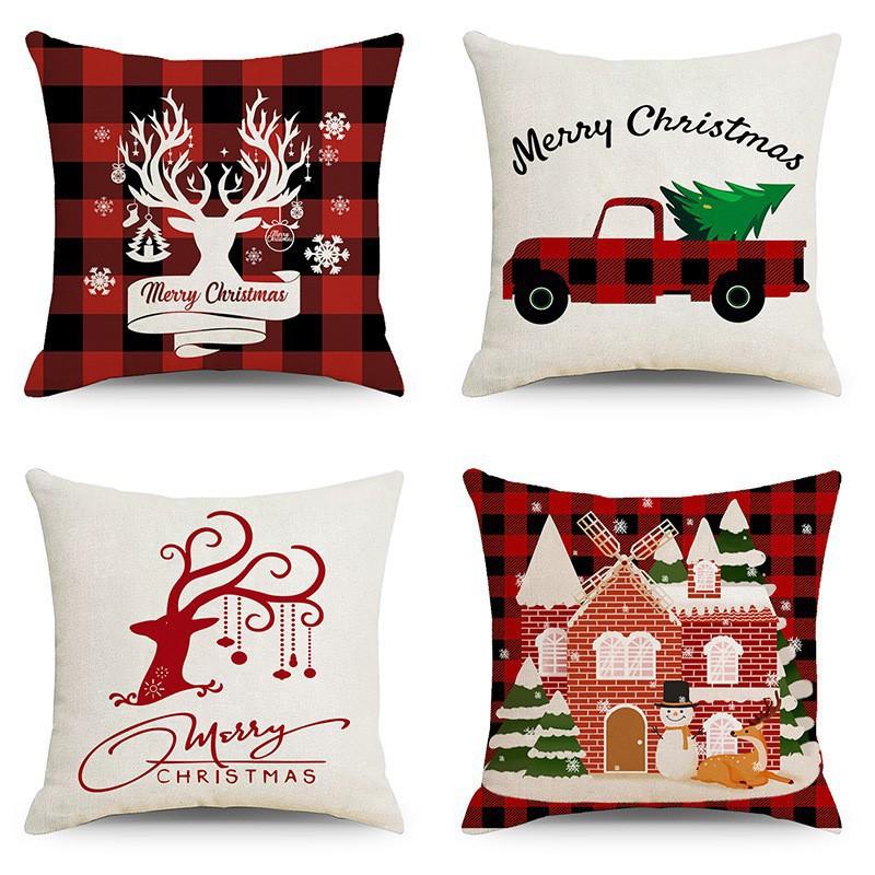 Christmas Pillow Home European Linen Sofa Cushion Cushion New Pillow Case