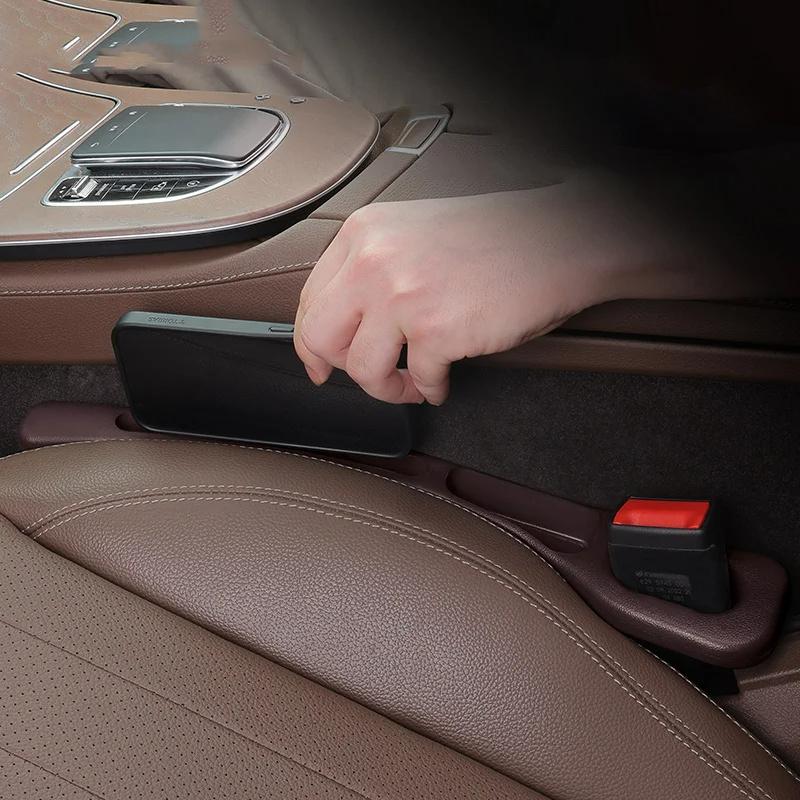 2 stk Bilsetesprekkfyller Organizer PU Vanntett Universell Bilsetesprekk Anti-lekkasjestopplist 2-spors Setesprekk Oppbevaringsorganisator