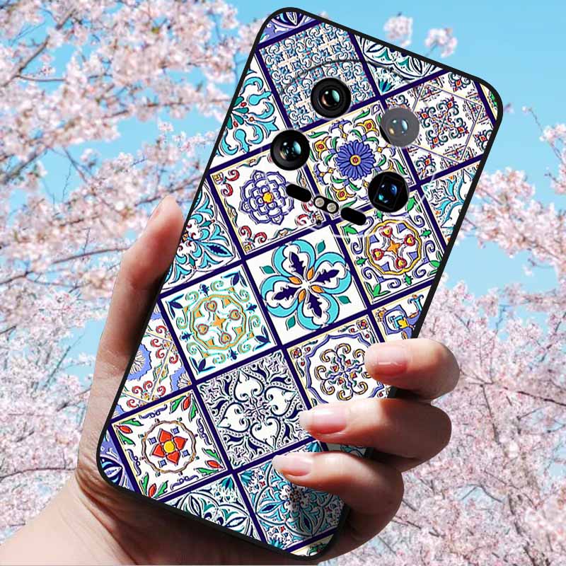 For Xiaomi 14 Ultra 5G 6.73" 14 Pro Cases Fashion 3D Retro Embossed Relief Soft TPU Siliocn Back Cover for Xiaomi 14 Capa Mi 14