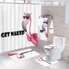 Get Naked Shower Curtain Sets With Non-Slip Rug Toilet Lid Cover Bath Mat Sexy Lips Bathroom Curtains Set Red Kiss Waterproof