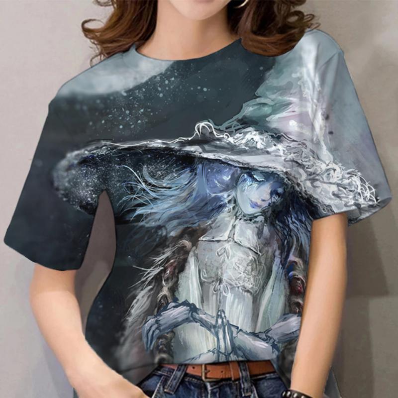 Women's T Shirt Witches Print Funny Tshirt Summer Women Fashion Casual Personality T Shirts Oversized O Neck Tops