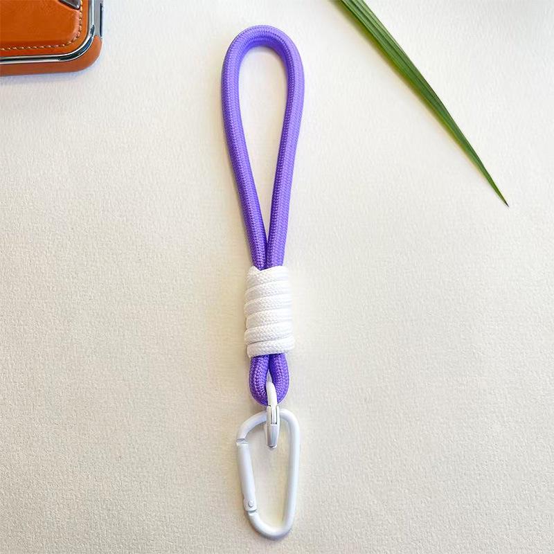 

High-End Women s Woven Phone Lanyard Keychain with Anti-Theft Wrist Strap for Creative Gifting Single Rope + Small Round Buckle