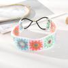 Bohemian Elastic Crochet Turban Hair Bands Vintage Bright Hair Scarf For Women Flower Knit Holiday Headband Hair Accessories