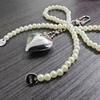 Chic Imitation Pearl Keychain Handmade Bow Shaped Keyring Heart Pendant Keyrings