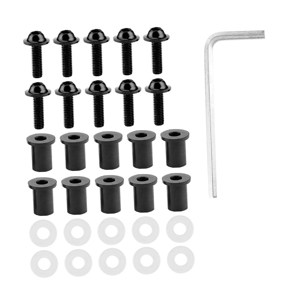 10pcs Motorcycle Windshield Bolts Nut Washers Universal Motorbike Fairing Mounting Kit