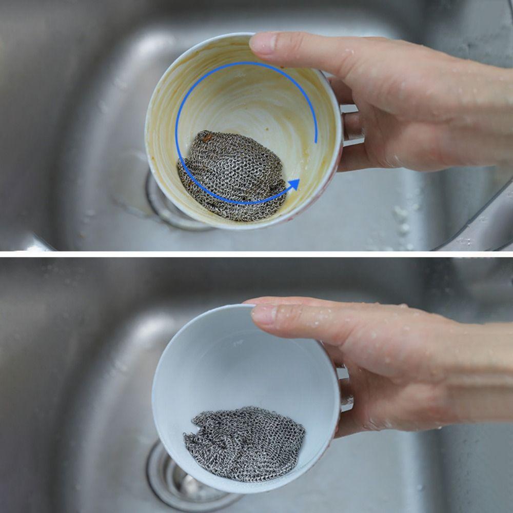Corrosion Resistant Stainless Steel Dishcloth Square Steel Wool Pan Rust Remover  Bowl