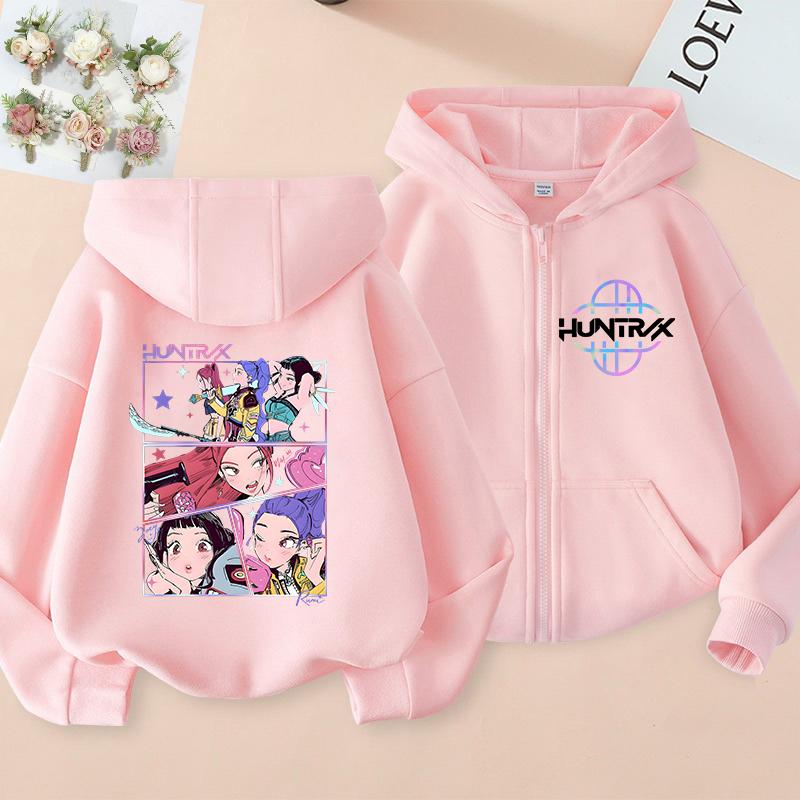 Hoodies Sweatshirts Girls Zipper Sweatshirt Cartoon Print Hoodie Children's Clothing Little Girl Sweatshirt Casual Top