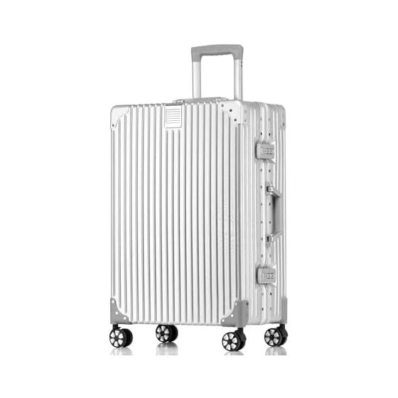 

[Yuweijie] Improved silver body color! ! Suitcase, Aluminum Frame, Carry Case, Carry-on, Checked-in Suitcase, Large Trolley Case, Lightweight Carry
