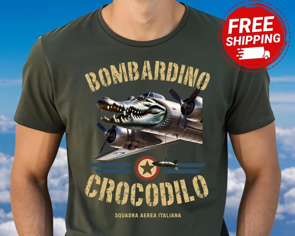 Bombardino Crocodilo Shirt Funny Italian Brainrot Shirt TikTok Shirt Brain Rot Unisex T-Shirt XXXL