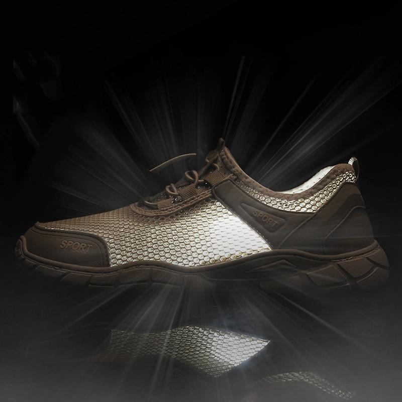 Outdoor Sneakers Male Casual Mesh Sports Lightweight Non-Slip Rubber Sole Hiking Shoes Camp Walking Shoes Men Shose Summer
