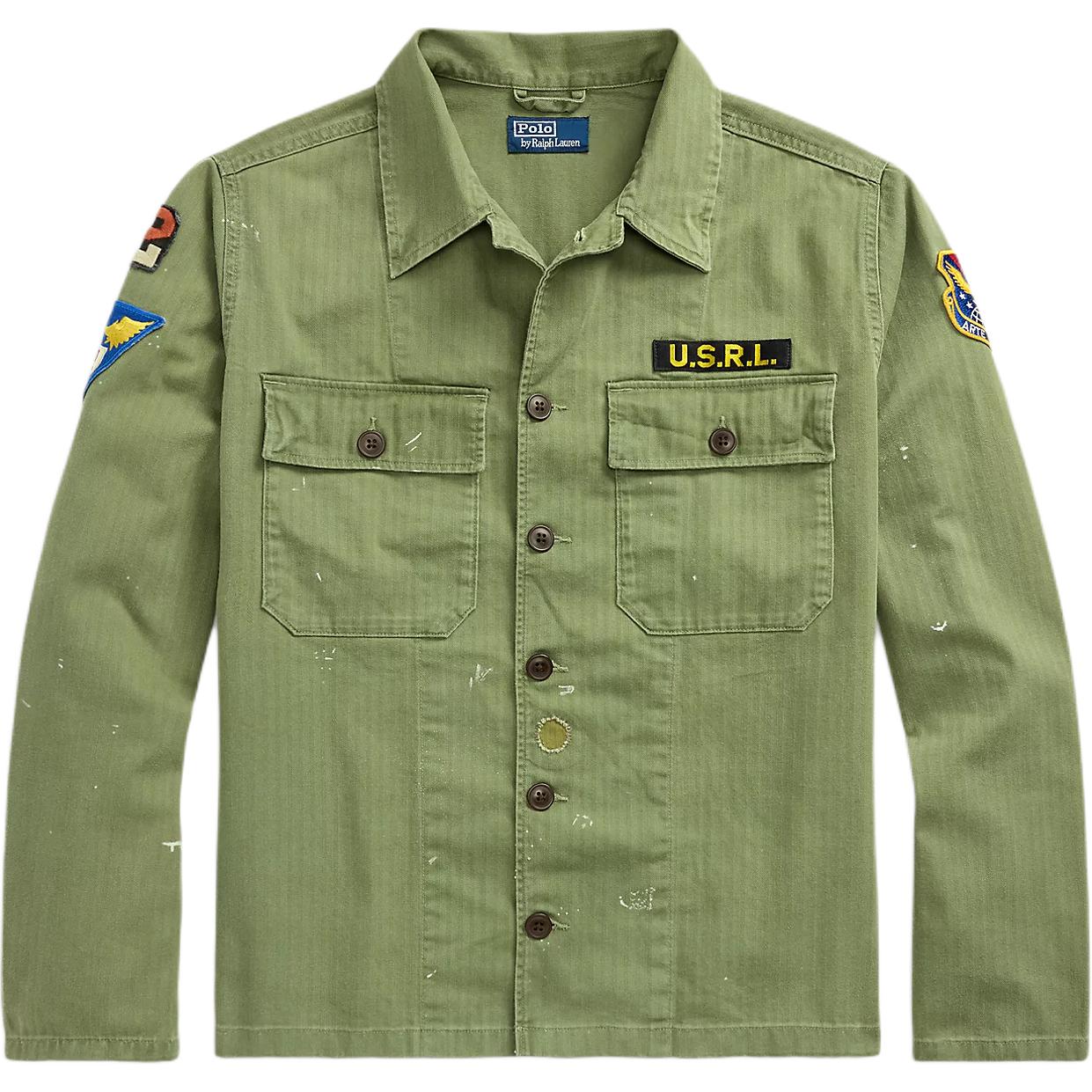 

Polo Ralph Lauren Куртка-рубашка из твила «елочка» Мужская Куртки Зеленый 710965071-001 M