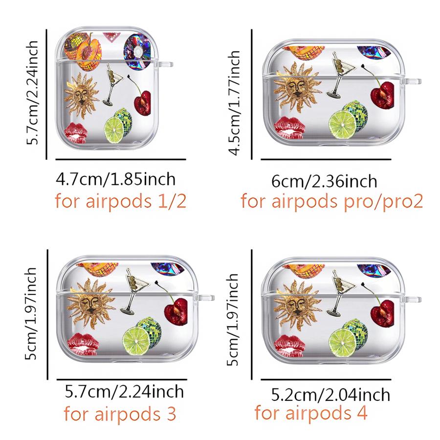 Autocollants Mode Coques Transparentes pour Écouteurs Coque Pour Airpods Pro Pro3 3 2 Pro2 4 1