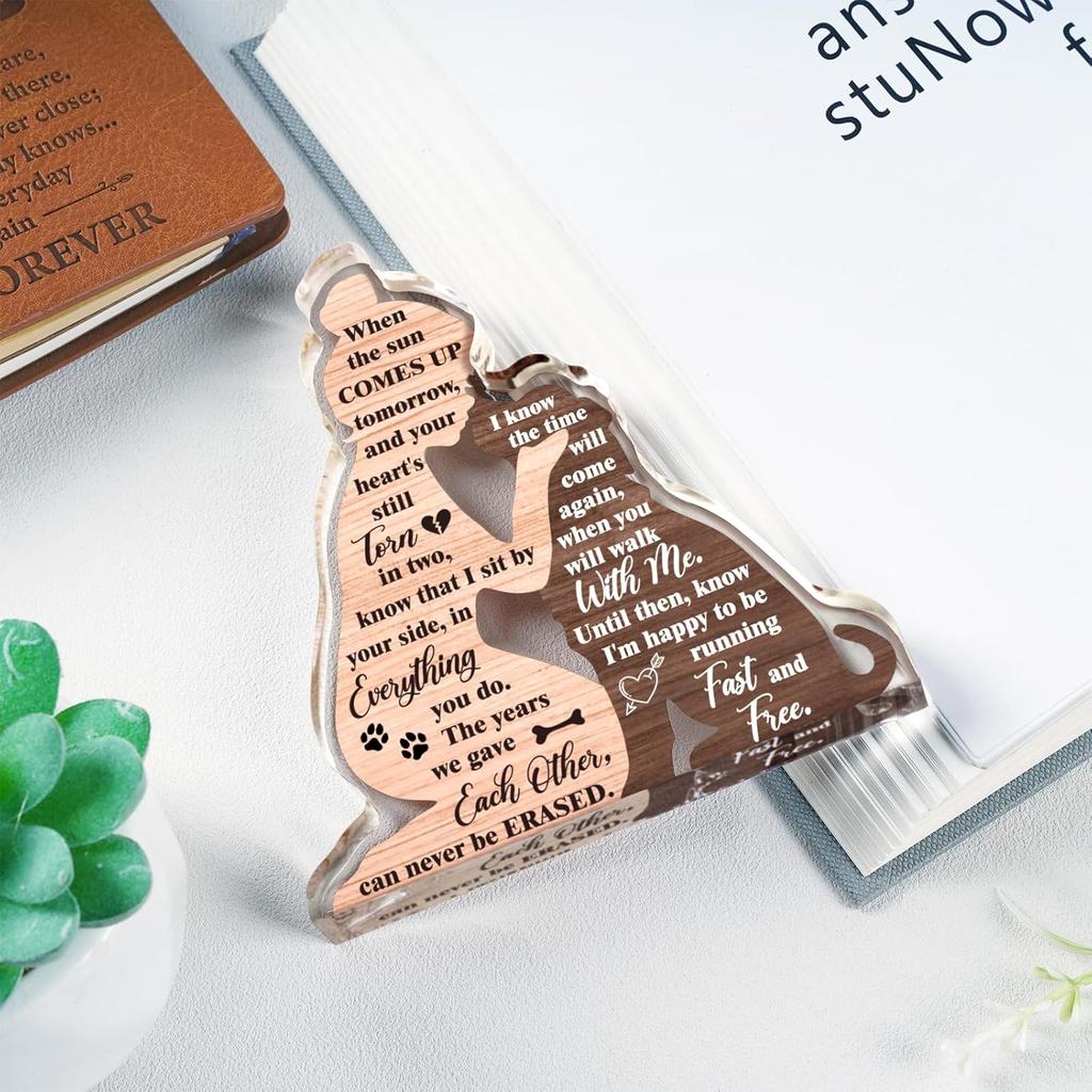 Dog Memorial Gifts for Loss of Dog, Loss of Dogs Sympathy Gift, In Memory Of Puppy, Acrylic Plaque Pet Passing Away Keepsake for Grieving Pet Owners