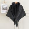 Faux Fox Fur Knit Shawl Warm Triangle Scarf Elegant Faux Fur Collar Wrap  Outdoor