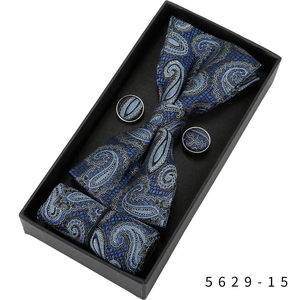 Men's Formal & Casual Bow Tie, Cufflinks, and Pocket Square Set - Korean Style for Weddings & Events