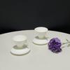 White Cone Bone China Espresso Cups And Saucers Creative Personality Ceramic Cups And Saucers Latte Office Home Coffee Set
