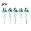 Reusable Plastic Straw 5Pcs Colorful Soccer Spiral Straws, Drinking Straws for Birthday Party Party, Football Theme Celebration Beverage Decor Unique