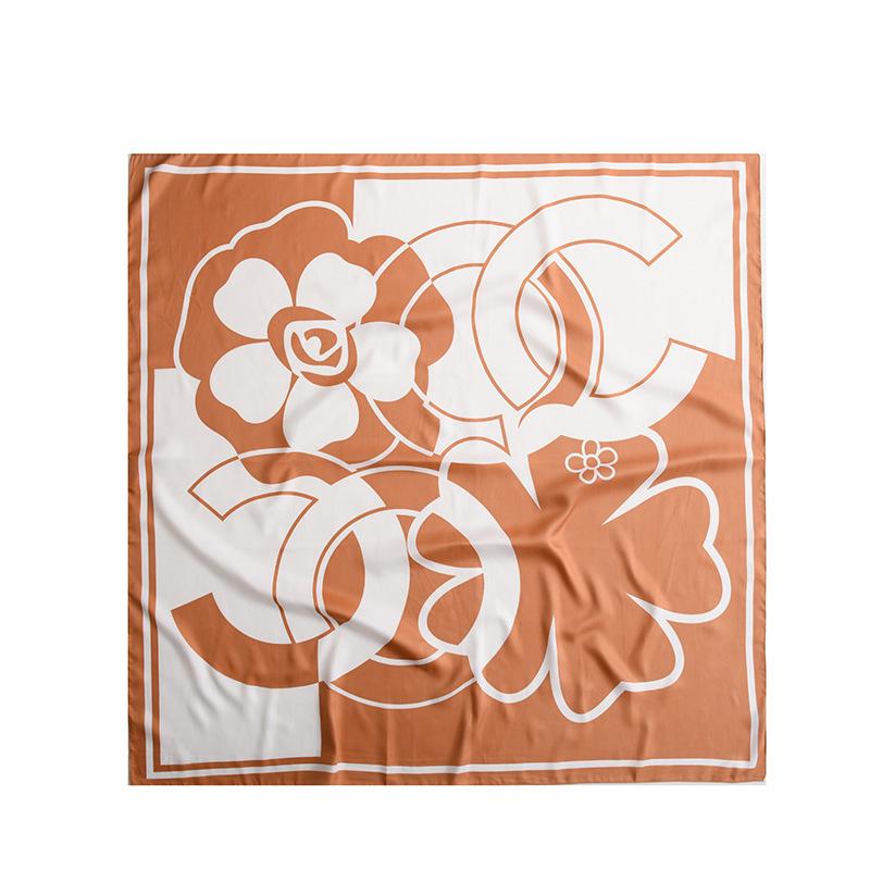 Foulard Stampati Primavera ed Estate, Foulard Quadrati 90 Fiore di Tè, Foulard da Donna Protezione Solare, Foulard, Accessori
