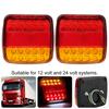 2Pcs 12V 20LED Double Colors Rear Lights for Trailer Truck(red Yellow Lamp Cover)