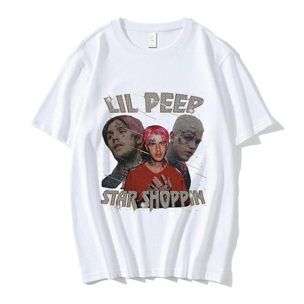 Rapper Lil Peep Graphic Tshirt Unisex Women Fashion Vintage Hip Hop T Shirt Couples Casual Cotton Oversized Short Sleeve TShirts