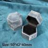 Vintage Hexagon Single Ring Storage Case Empty Elegant Jewelry Box for Wedding Engagement Gift