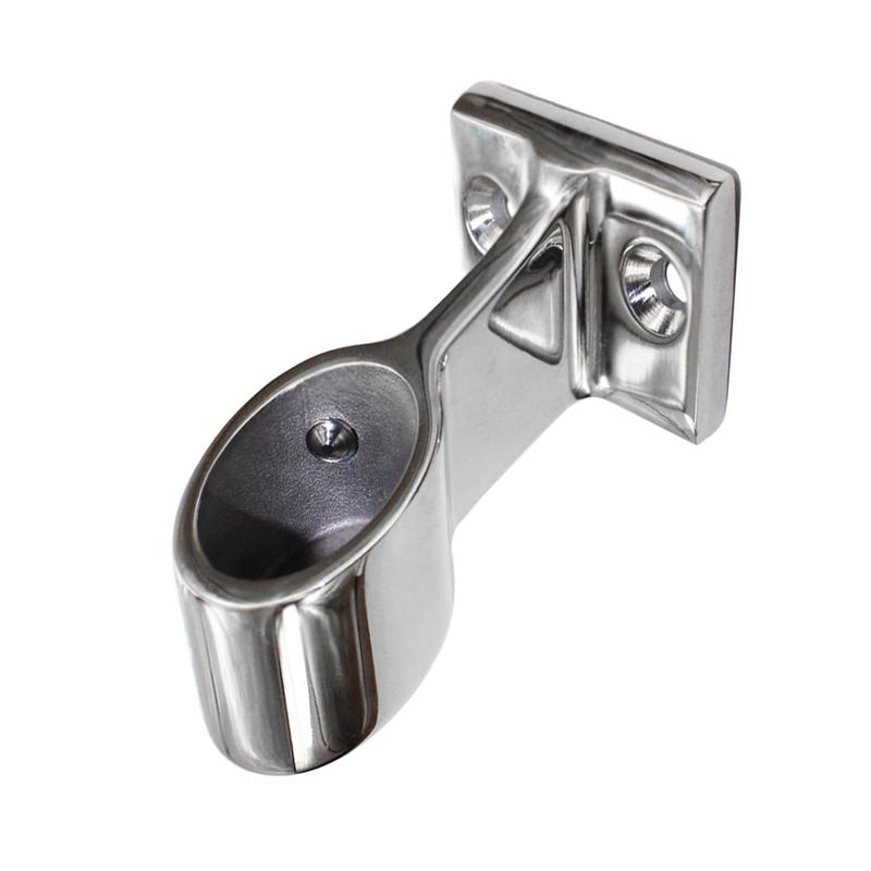 2Pcs Silver 316 Stainless Steel Marine Boat 7/8" 22mm 60 Degree Front Base Stanchion Hand Rail Fitting