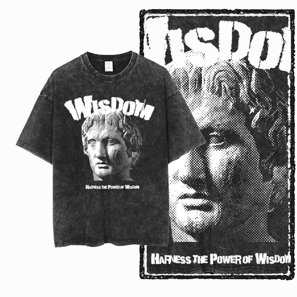 

Heavyweight Washed Tshirt Men High Street Graphic Tee Vintage Distressed Acid Wash Cotton Top Oversized Hip Hop Streetwear G S
