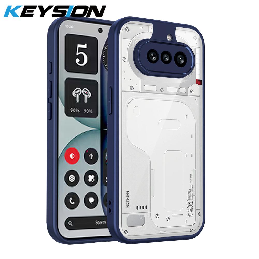 KEYSION Custodia Trasparente per Nothing Phone 4A 4A Pro Silicone+PC Trasparente Semplice Antiurto Cover per Nothing 4A Pro