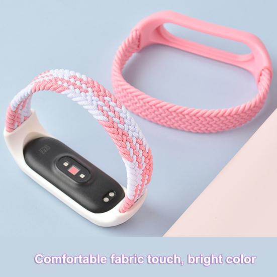 Watchband Single Loop Replacement Nylon Braided Elastic Watch Strap Wristband for Xiaomi Mi Band 3/4/5/6/NFC
