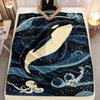 Orca Whale Oceanic Flannel Blanket Soft Lightweight All Season Throw for Sofa Bed Travel Marine Life Design Gift