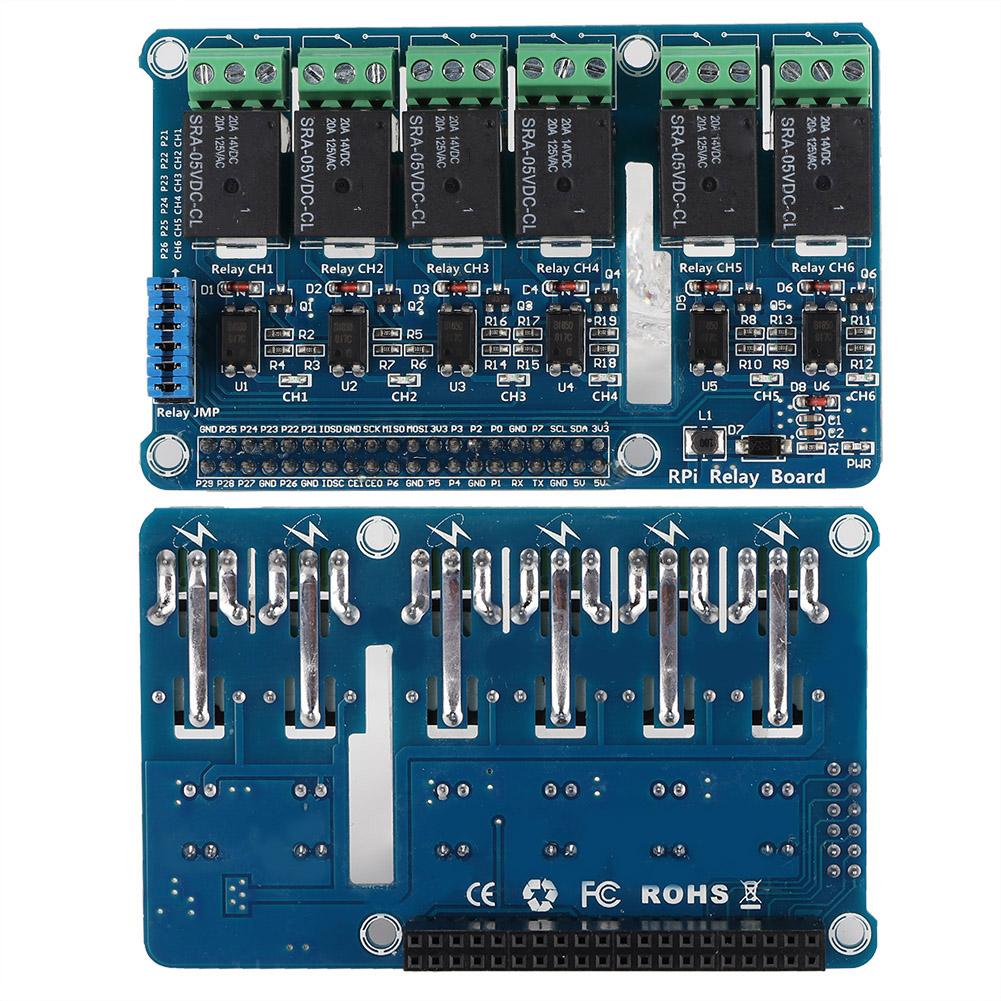 6 Channel RPi Relay Module Expansion Board for Raspberry Pi A+ B+ 2B 3B