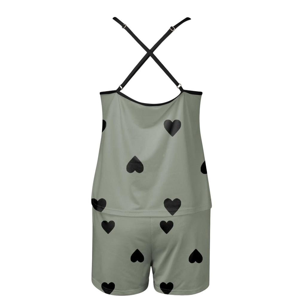 Bedruckte Pyjama-Sets für Damen, weiche zweiteilige Loungewear-Sets, ärmellose Oberteile und Shorts, passende Pyjamas, Nachtwäsche