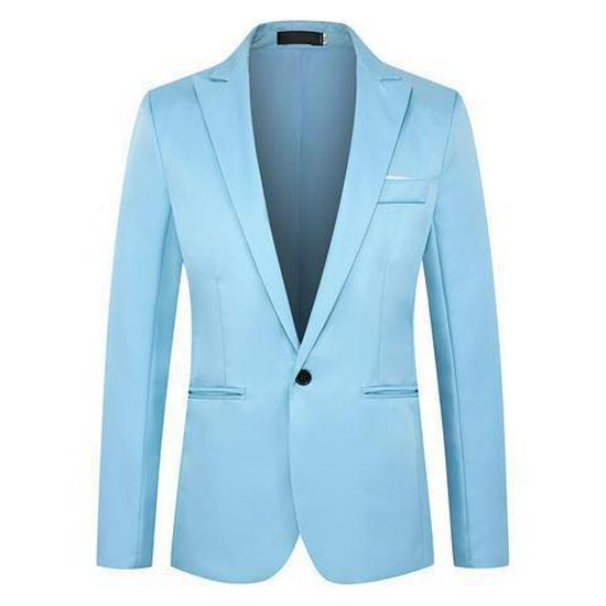 Men's Plus Size Slim Fit Suit Jacket - Lightweight, Solid Color, Multi-color Options.