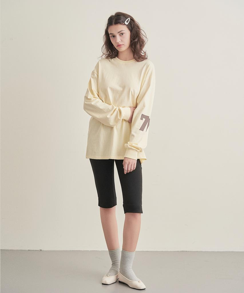 Iteoneolmomeonteu Number Point Loose Long Sleeve Tee _ Yellow