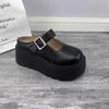 Comfortable thick bottom heightening bag head Mary Jane half slippers women's spring new casual fashion outer wear one-word drag