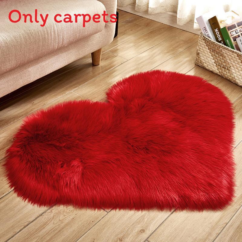 Simple Heartshaped Silk Plush Rug With Soft Texture For Living Room And Bedroom Decor