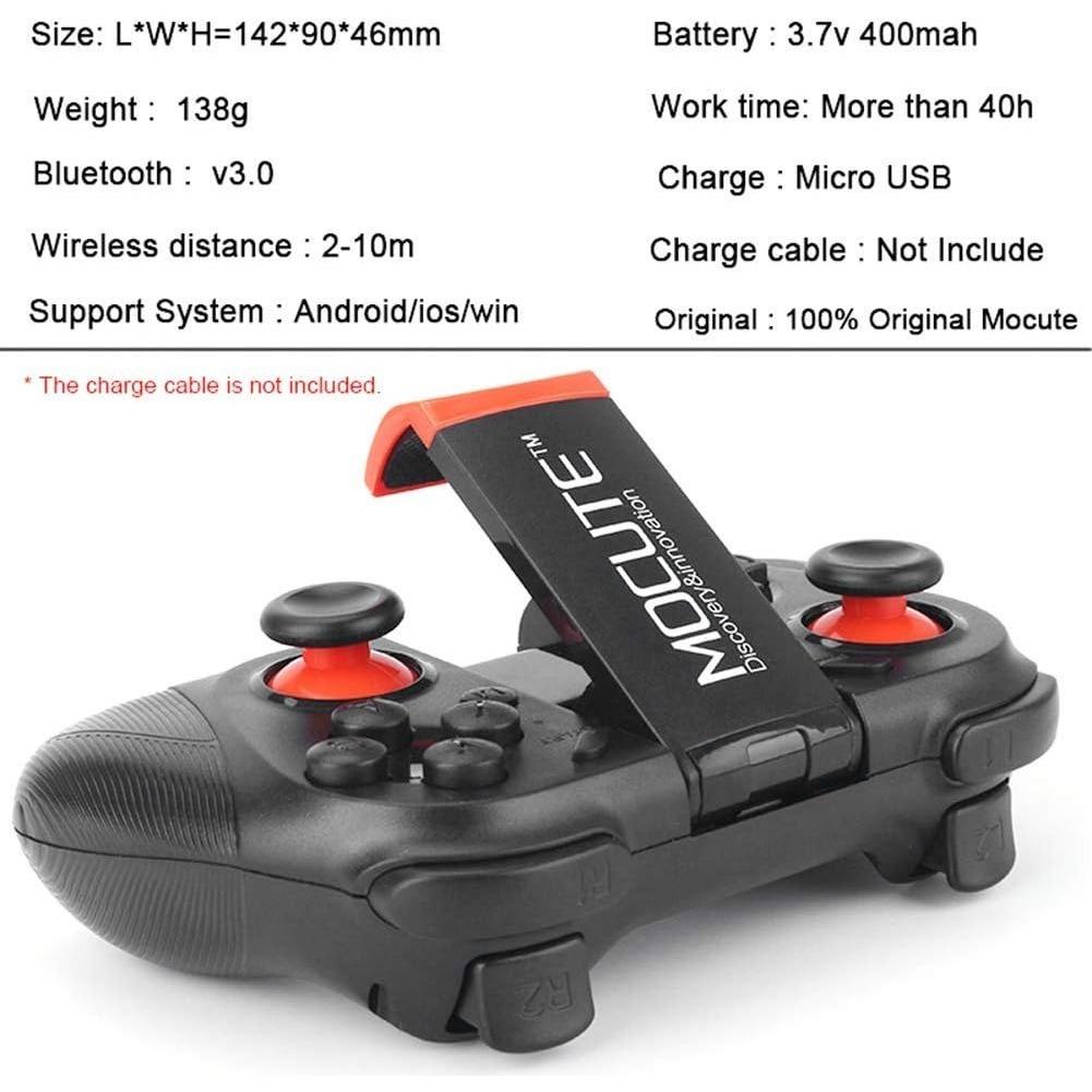 Mocute 050 Bezprzewodowy kontroler gier Telefon Gamepad do smartfonów z systemem Android Kontroler TV/PC Zestaw słuchawkowy 3D VR Pilot Bluetooth Joystick