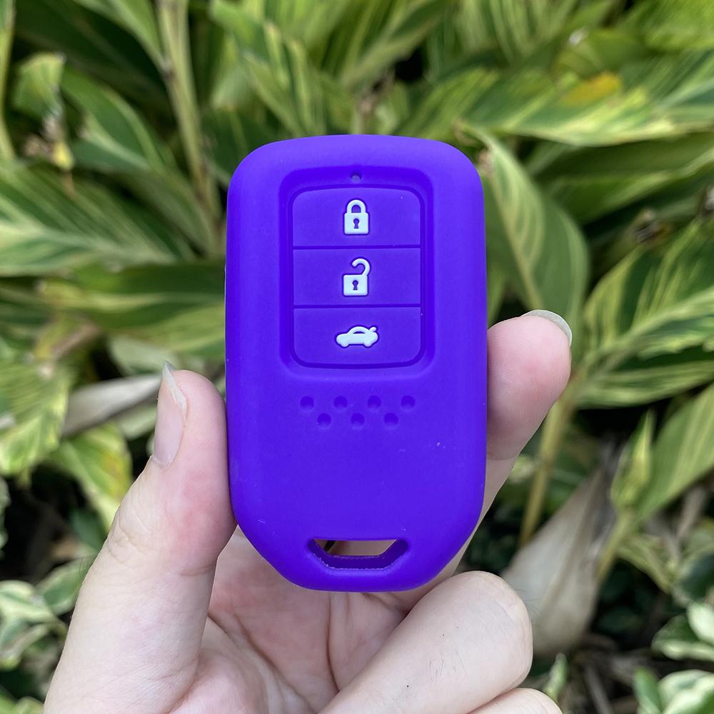 3 Buttons Silicone Car Fob Key Cover Protect Skin Case Holder for Honda Fit City Greiz Jazz XRV Venzel HRV CRV Remote Keychain