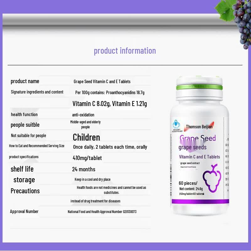 By-Health Grape Seed Vitamin C & E Tablets