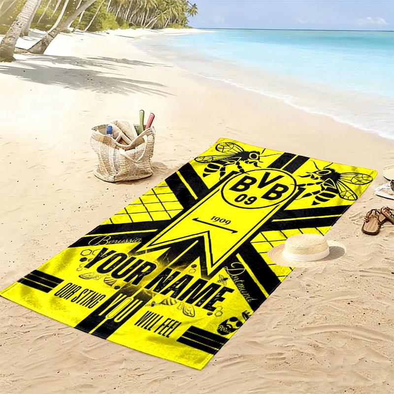 Custom Bvb Print Beach Towel, Large Soft Quick Dry Towel for Beach Camping Swimming