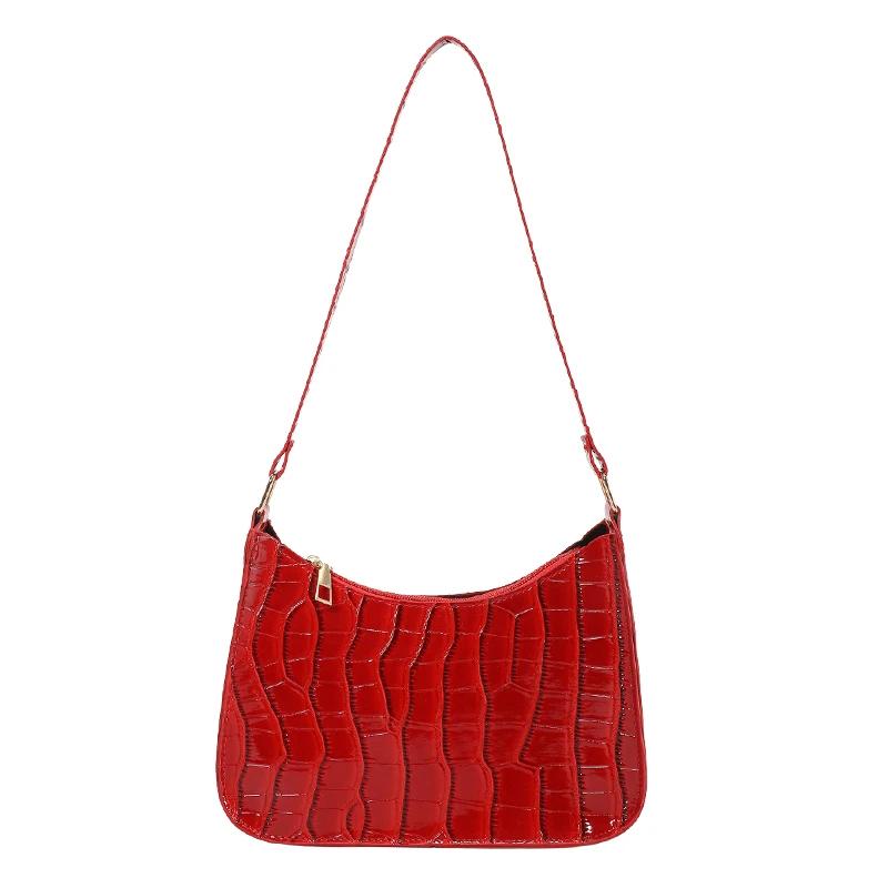 Solid Casual Shoulder Bag for Women Interior Compartment PU Sewing Bags Large Capacity