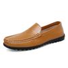 Men's British Fashion Business Casual Leather Shoes Comfortable Soft Soles Lazy Person's Driving Shoes Male Breathable Loafers