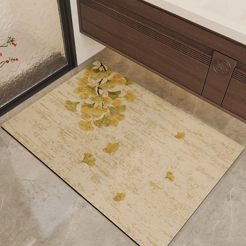 VIKAMA Chinese Diatomite Water-Absorbent Mat Non-Slip Restroom Toilet Household Bathroom Doorway Quick-Drying Mat Home Decor