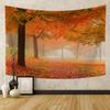 Autumn Forest Tapestry Wall Hanging Natural Fallen Leaves Landscape Hippie Tapestry Colorful Living Room Hanging Wall Tapestry