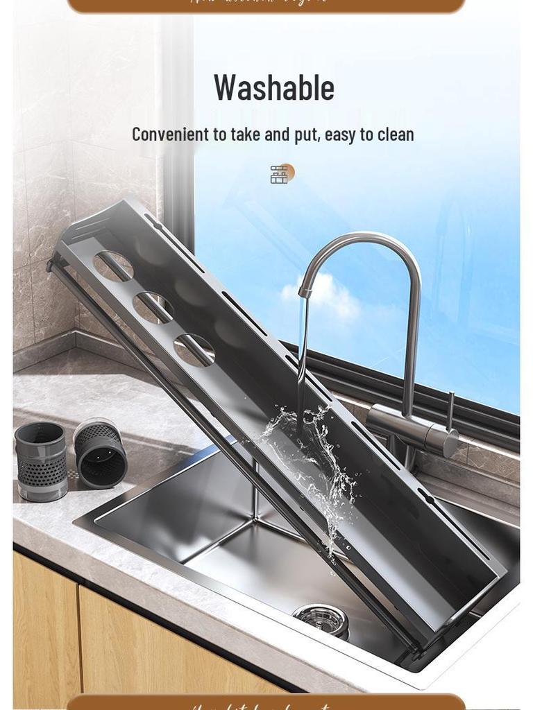Wall-Mounted Kitchen Storage Rack: Multi-Function Chopstick Holder & Seasoning Organizer, Punch-Free Installation.